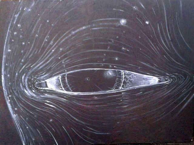 eye acrylic on wood